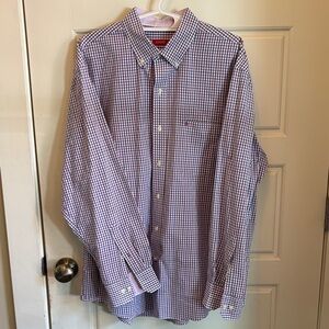 Izod Men's Checkered Shirt - Blue and White